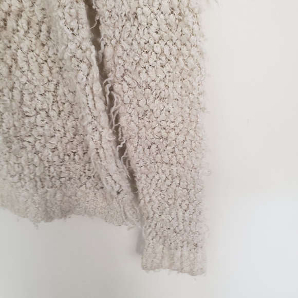 Free People September Song Shaggy Sweater Loose Knit Cream Large Wool Blend - Picture 4 of 9